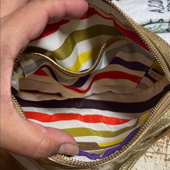 kate spade Metallic Gold Pleated Crossbody Bag - Picture 7 of 10